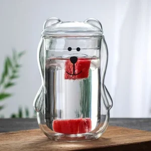 Aranyos macis pohár üvegfedéllel