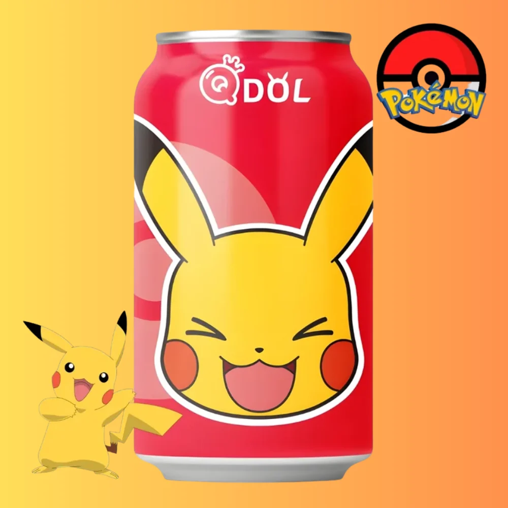 NEW QDol Pokémon Pikachu Strawberry Sparkling Water 330ml CHN